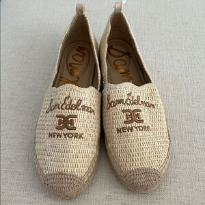 SAM EDELMAN Karla Espadrille Slip On, Linen Raffia, Size 9.5, NWOT Floor display